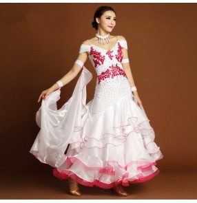 Competition Dresses Ballroom Dance waltz dresses Ballroom dancing for women green rose dance competition dresses tango dances